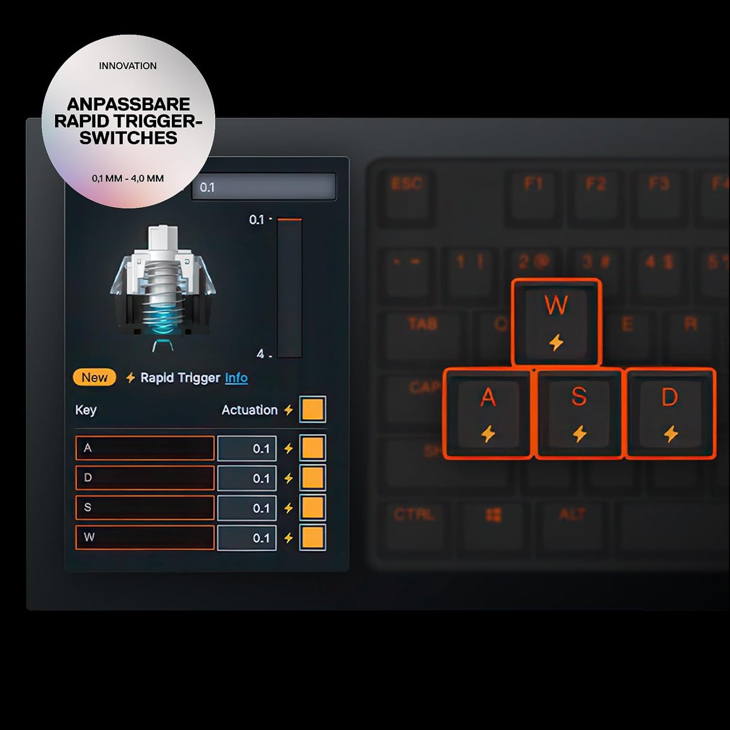 Steelseries Apex Pro TKL Gen 3 Weiß - Hypermagnetic Gaming-Tastatur - Omnipoint 3.0 Switches - Anpassbares Ansprechverhalten - Rapid Trigger - Rapid Tap/Socd - OLED - Pbt-Keycaps - USB-C - DE QWERTZ