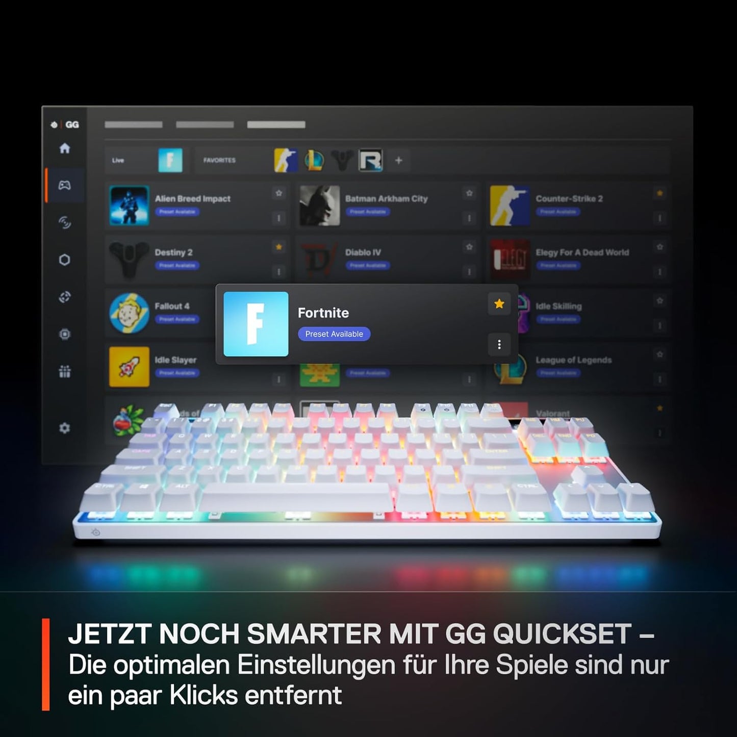 Steelseries Apex Pro TKL Gen 3 Weiß - Hypermagnetic Gaming-Tastatur - Omnipoint 3.0 Switches - Anpassbares Ansprechverhalten - Rapid Trigger - Rapid Tap/Socd - OLED - Pbt-Keycaps - USB-C - DE QWERTZ