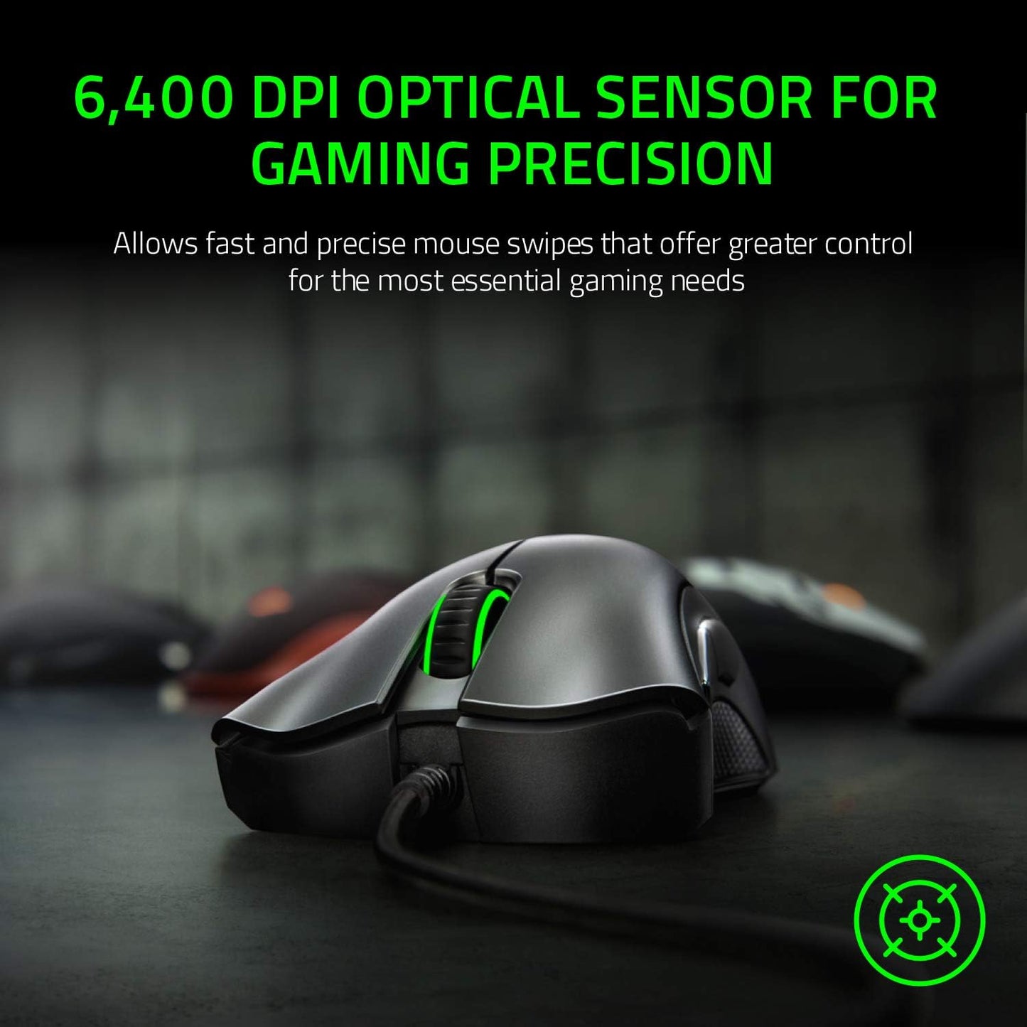 Razer Deathadder Essential (2021) - Kabelgebundene Gaming-Maus Mit Optischem Sensor Mit 6400 DPI (5 Programmierbare Tasten, Ergonomischer Formfaktor, 10 Millionen Klicks Lebensdauer) Schwarz