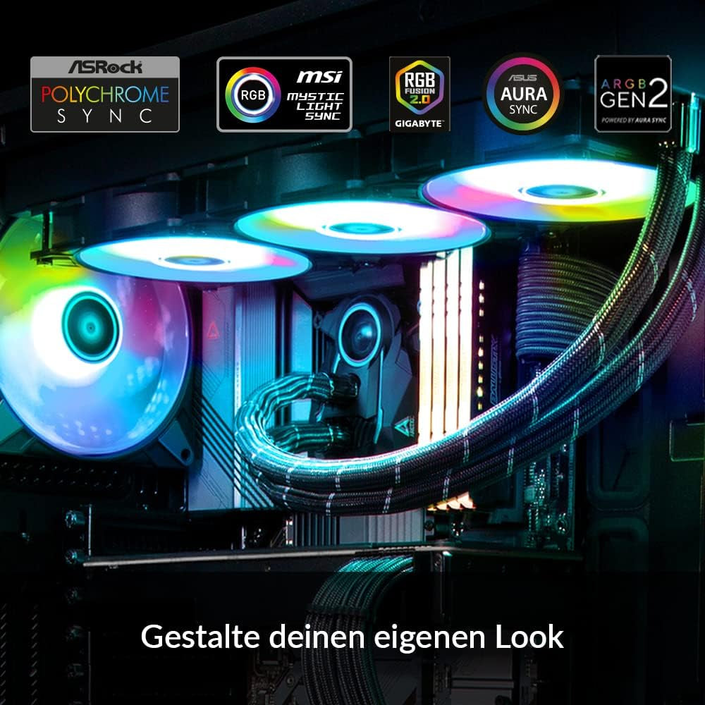 ARCTIC Liquid Freezer II 420 A-RGB - Multi-Kompatibler All-In-One CPU AIO Wasserkühler Mit A-RGB, Effiziente Pwm-Gesteuerte Pumpe, Lüftergeschwindigkeit: 200-1900 RPM, LGA1700 Kompatibel