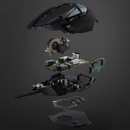 Logitech G502 HERO High-Performance Gaming-Maus Mit HERO 25K DPI Optischem Sensor, Rgb-Beleuchtung, Gewichtstuning, 11 Programmierbare Tasten, Anpassbare Spielprofile, Pc/Mac - Schwarz