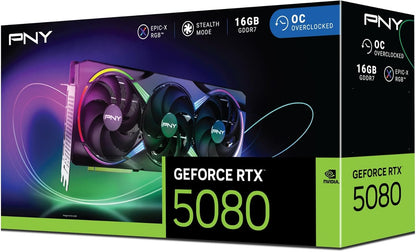 PNY Geforce RTX™ 5080 16GB ARGB OC Triple Fan Grafikkarte DLSS 4