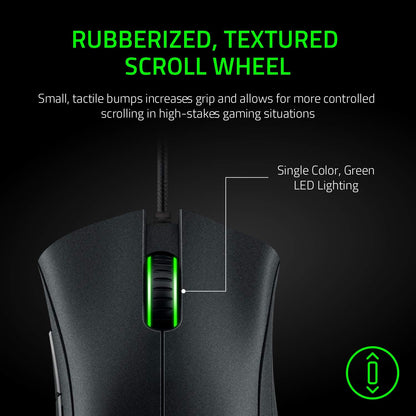 Razer Deathadder Essential (2021) - Kabelgebundene Gaming-Maus Mit Optischem Sensor Mit 6400 DPI (5 Programmierbare Tasten, Ergonomischer Formfaktor, 10 Millionen Klicks Lebensdauer) Schwarz
