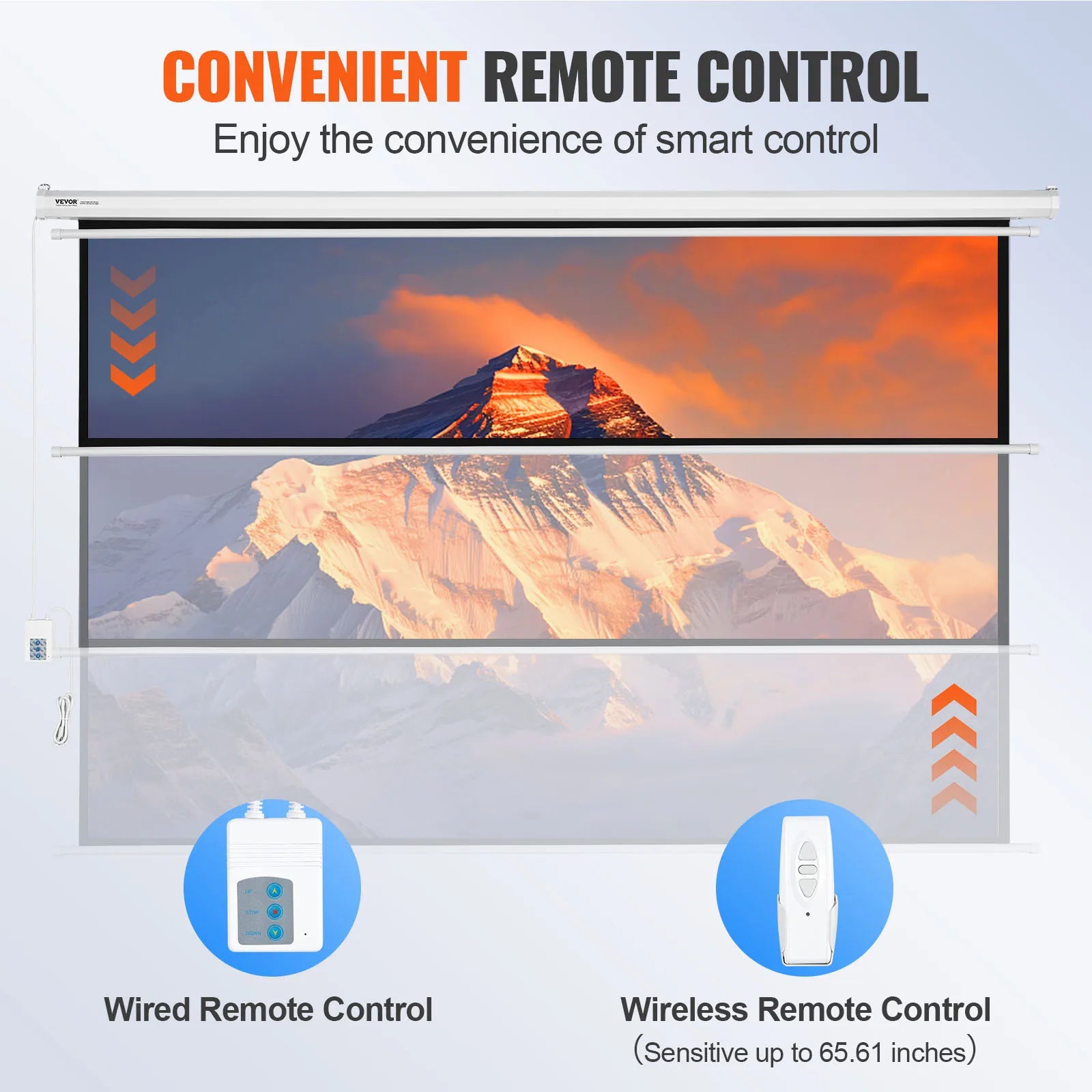 Electric Motorized Projector Screen 100/120 Inch 16:9 4K 1080 HD Wall Mount Movie Screen for Family Home Office Theater
